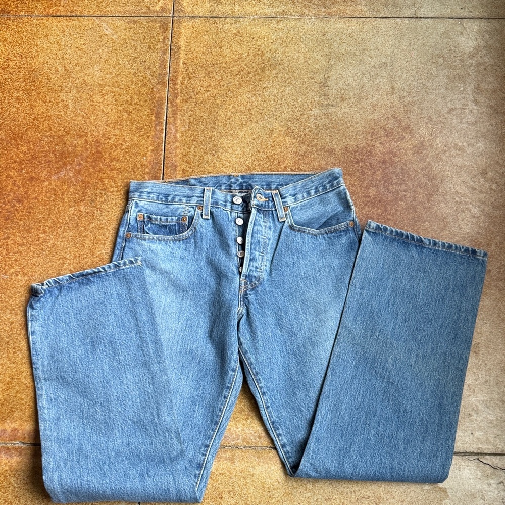 Levi's 591 button fly blue denim jeans